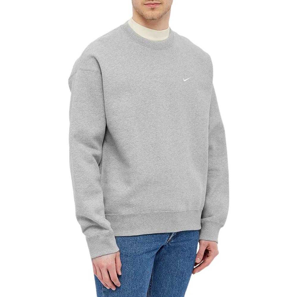 Men's Nike Solid Color Embroidered Logo Round Neck Long Sleeves Dark Grey CV0554-063