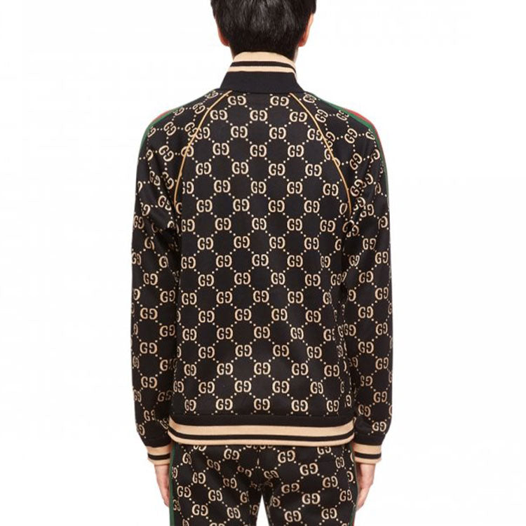 Gucci GG Gersey Cotton Jacket 'Black Camel Green Red' 695955-XJEEI-1030