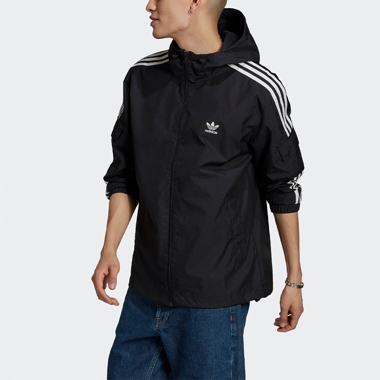 adidas originals 3-stripes Wb Fz Hoodie Jacket For Men Black GN3475