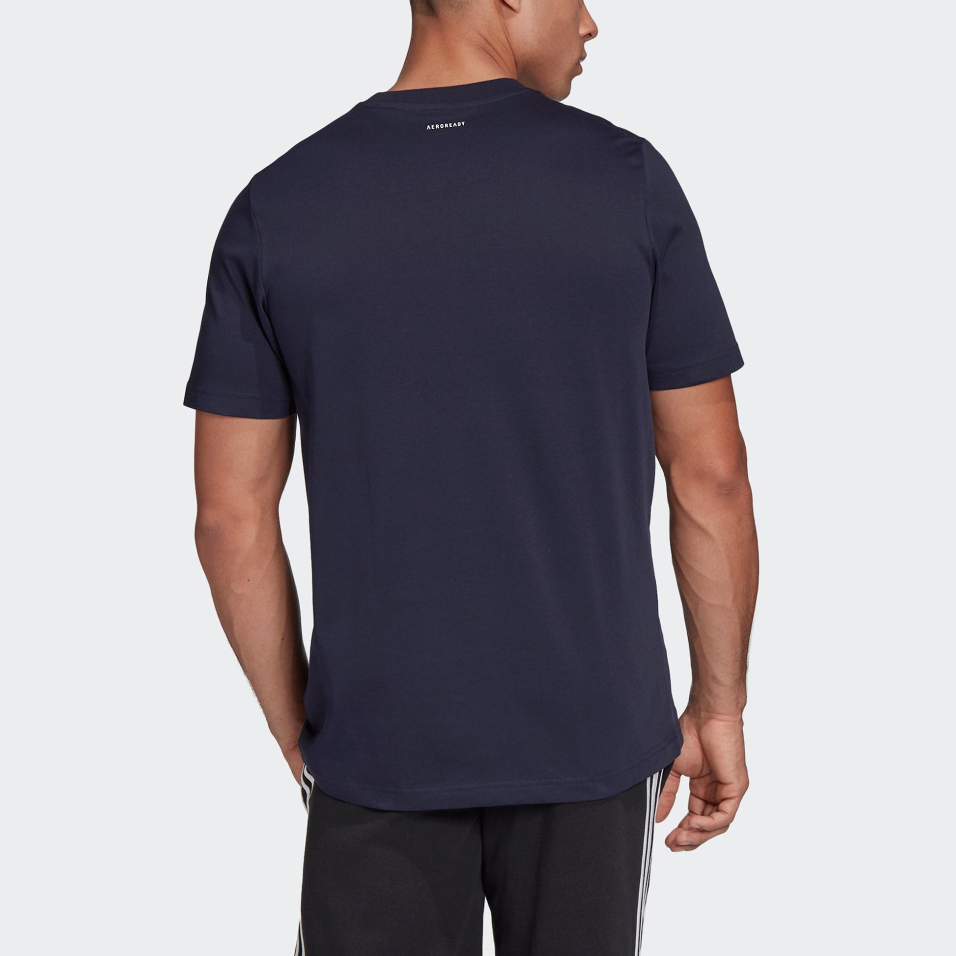 adidas M Clr Slv Lg T Logo Printing Sports Short Sleeve Navy Blue GD5914