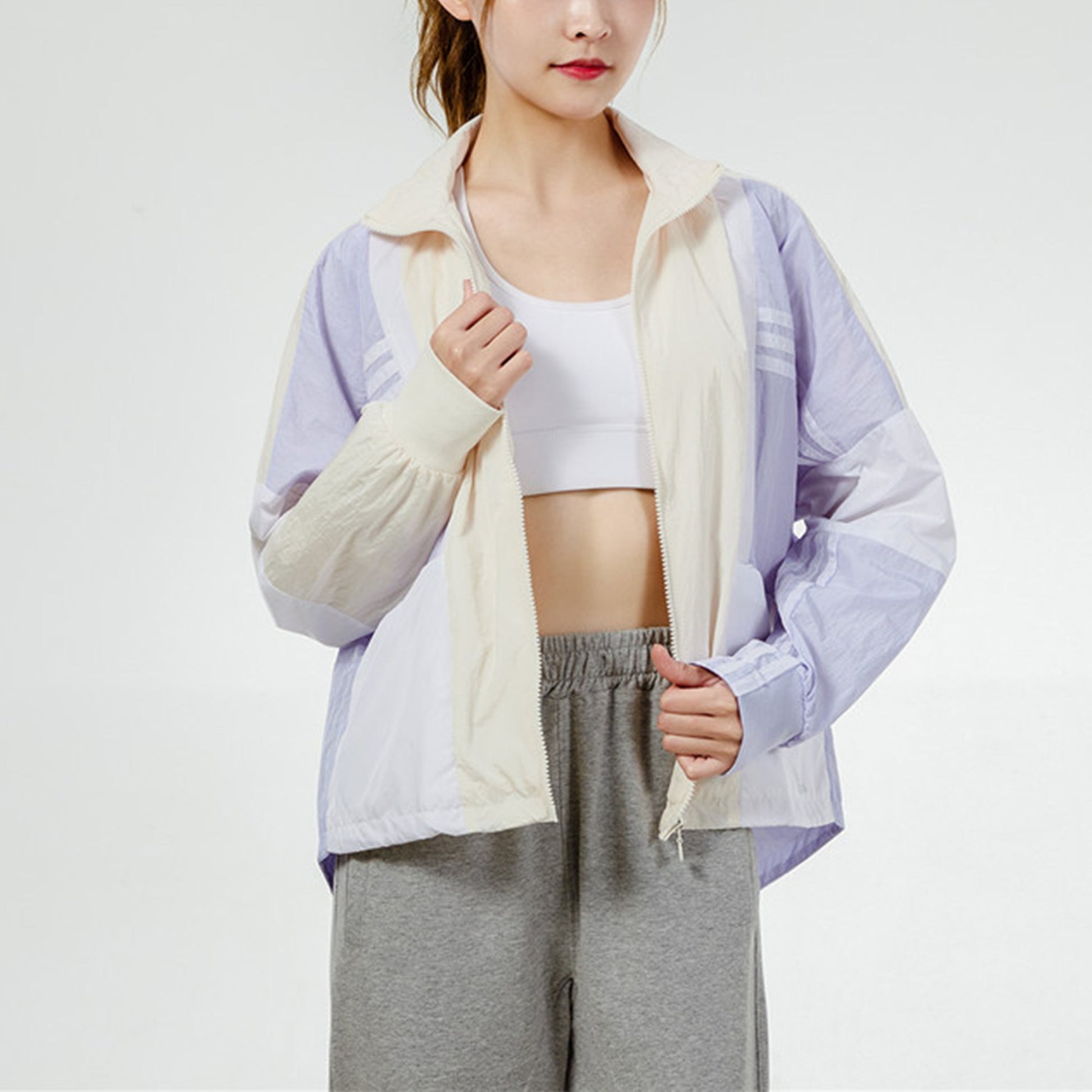 (WMNS) adidas Sports Running Training Wear-Resistant Casual Hooded Jacket Creamy White H09728