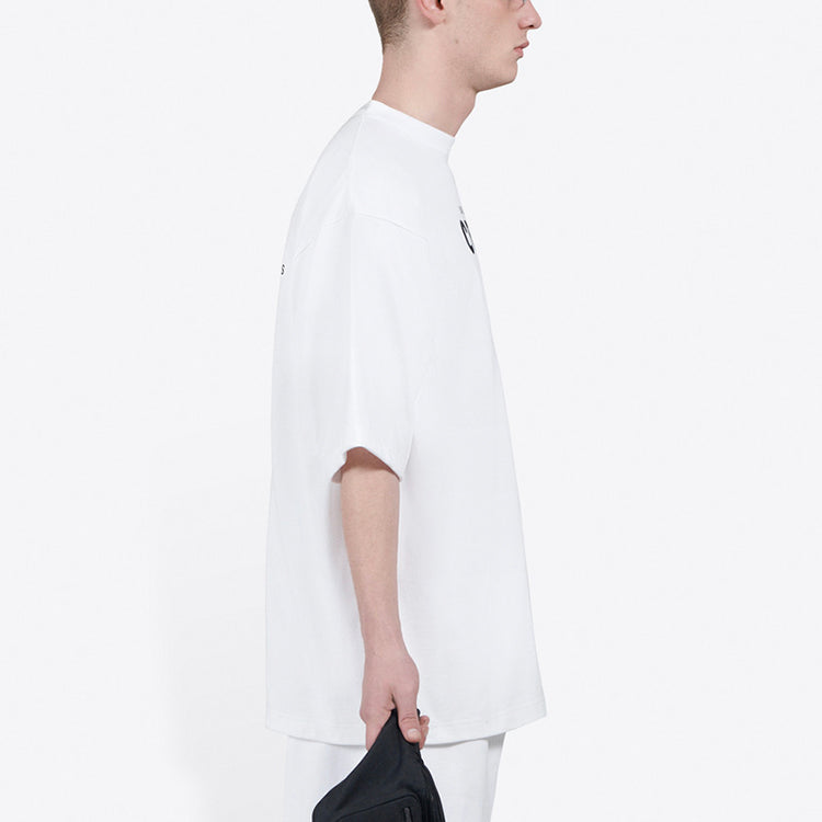 Men's Balenciaga Crew Alphabet Printing Short Sleeve White 620969TIV749040