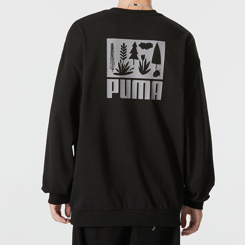 PUMA Logo Crew Neck Sweatshirt 'Black' 538780-01