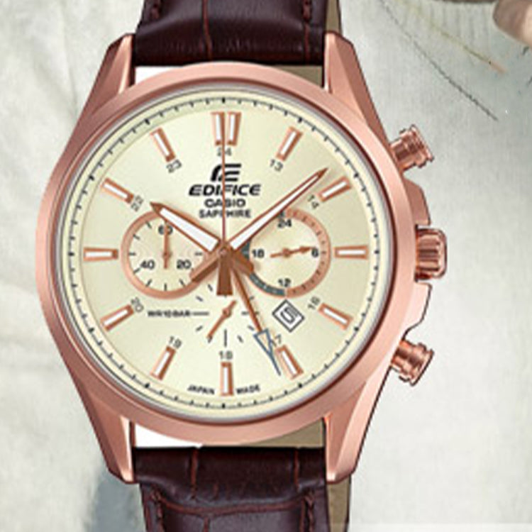 CASIO Male EDIFICE Japan / South Korea Fashion Mens Brown Analog EFB-504JGL-7A