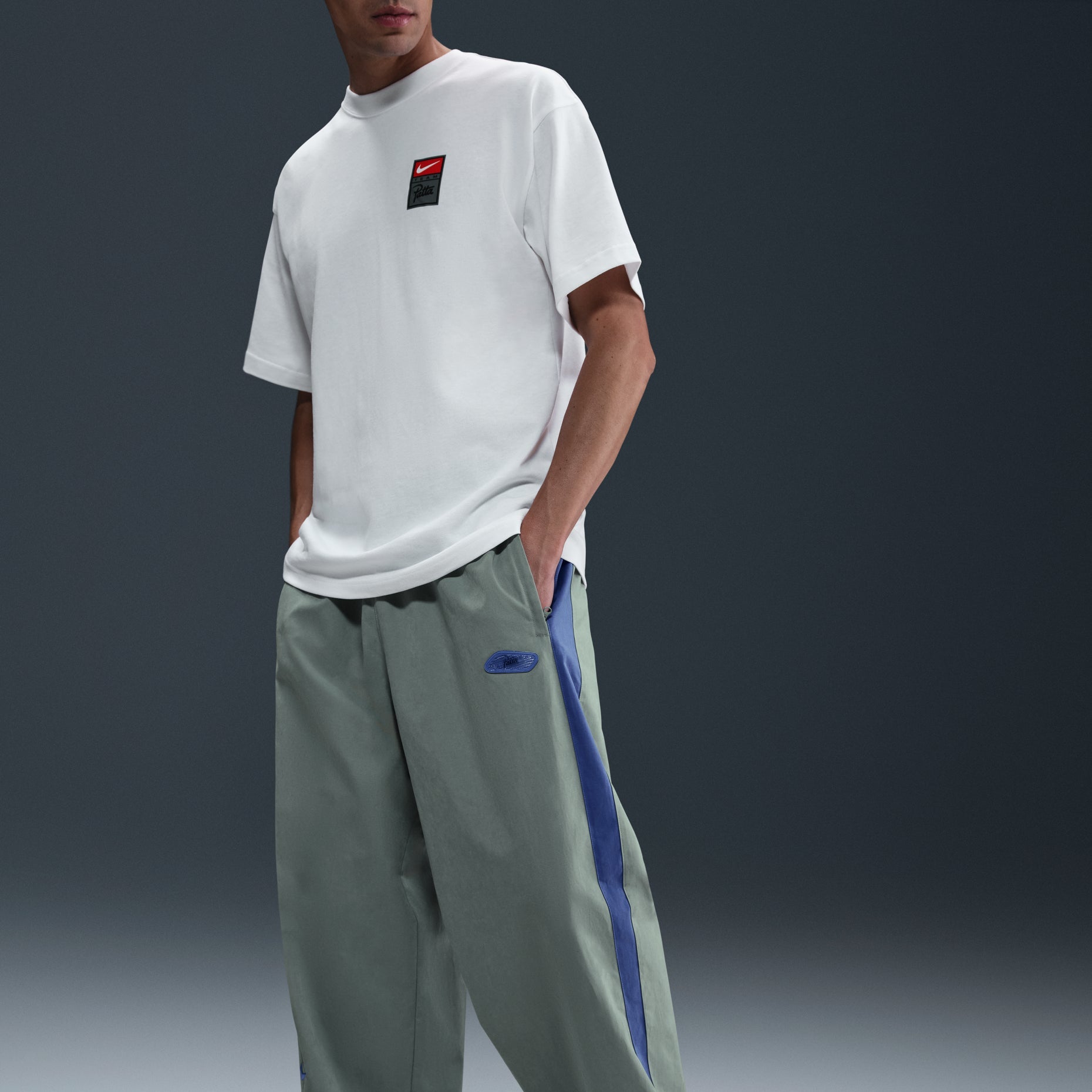 Nike x Patta Track Pants Asia Sizing 'Grey Blue' HJ0738-073