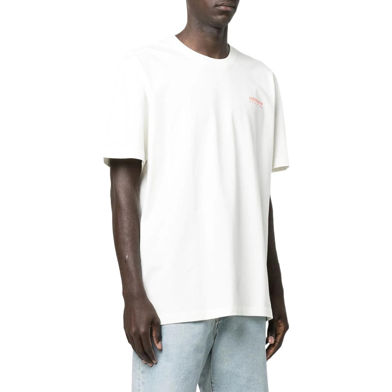 Men's adidas SS22 Plain Weave Knit Cotton Short Sleeve White T-Shirt HF4784