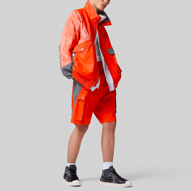 Men's Converse x Feng Chen Wang Crossover Splicing Contrasting Colors Casual Sports Jacket Orange 10020822-A02