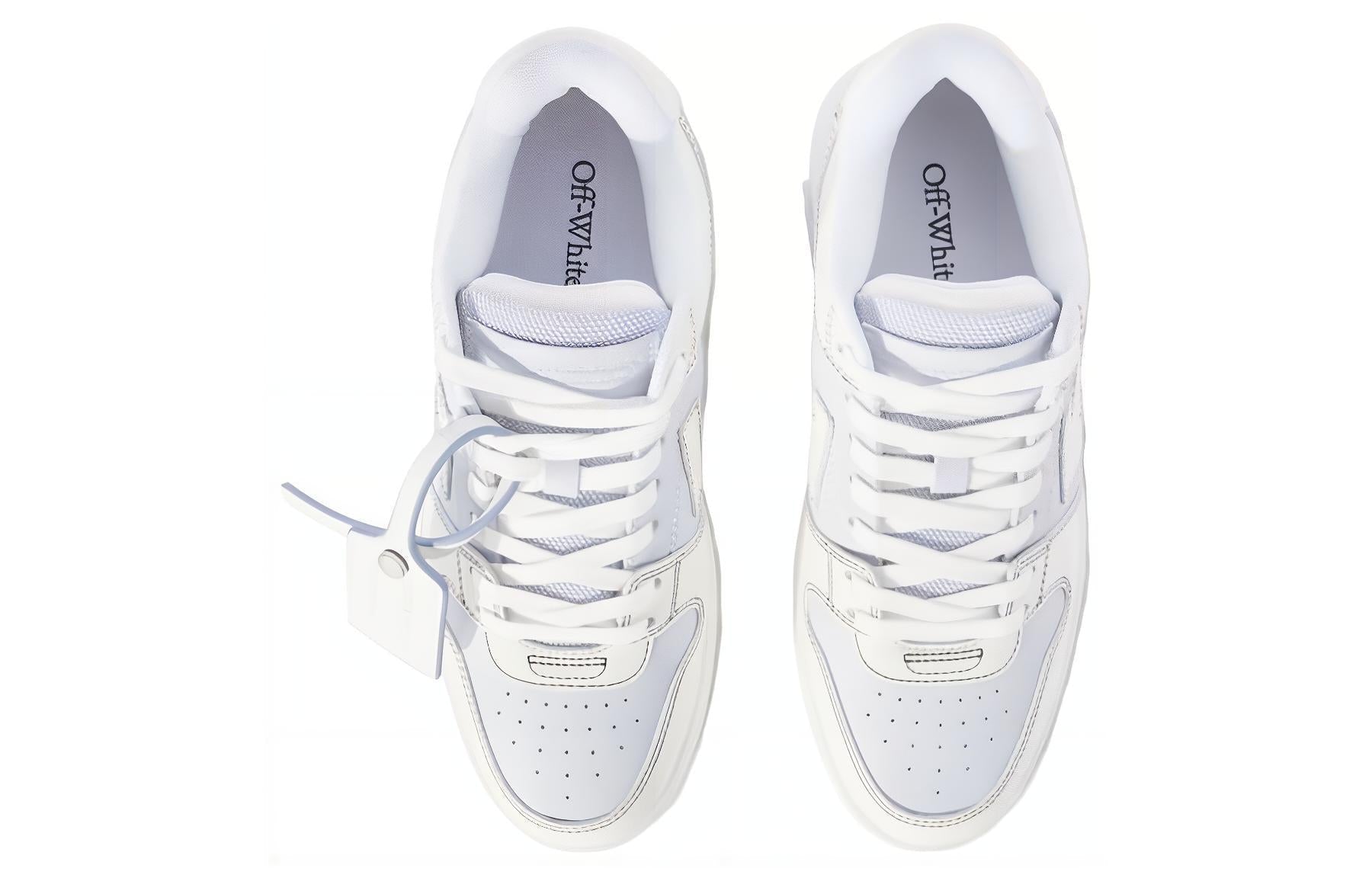 (WMNS) Off-White Out Of Office Leather Sneakers 'Light blue White' OWIA259S24LEA0044001