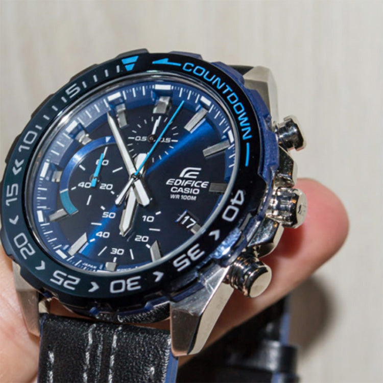 Men's CASIO EDIFICE Series durable quartz Watch Business Mens Blue Analog EFR-566BL-2A