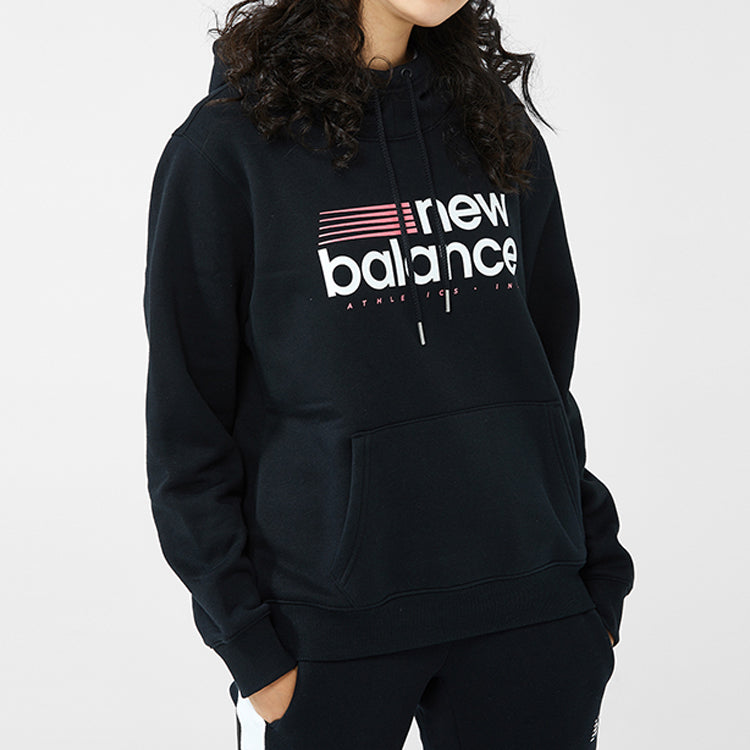 (WMNS) New Balance Knit hooded Casual Pullover Hoodie Black AWT93578-BK