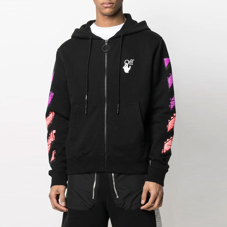 Off-White SS21 Gradient Zipper Classic Jacket Ordinary Version Black OMBE001R21FLE0021032