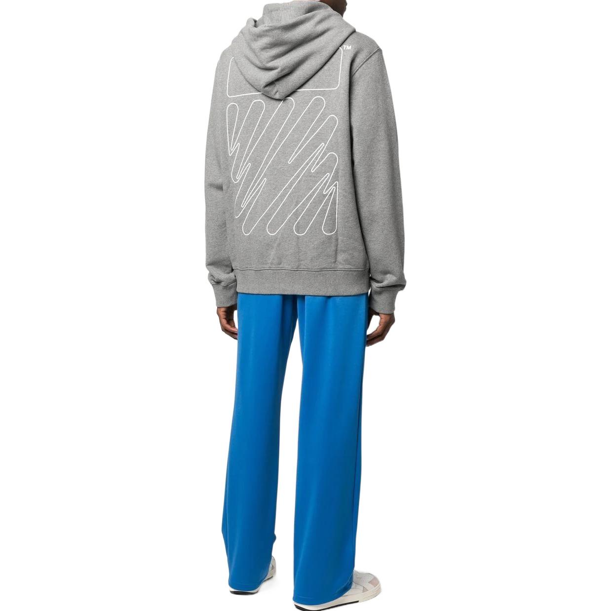 Off-White graphic-print Drawstring Hoodie 'Grey' OMBE013F22FLE0070801