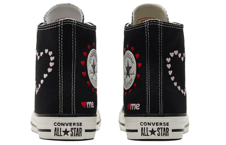(WMNS) Converse Chuck Taylor All Star High 'Embroidered Hearts - Black' A01602C