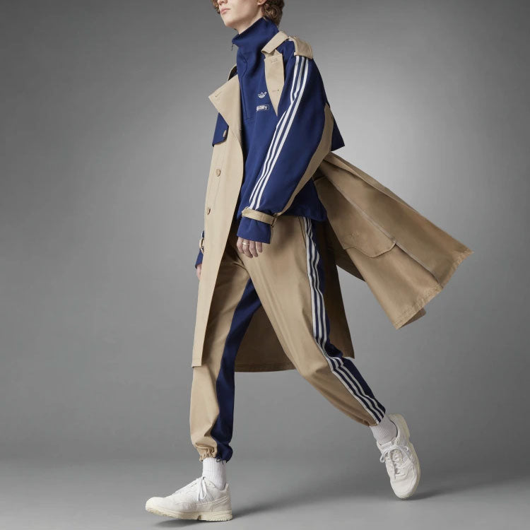 adidas originals Contrasting Colors lapel Windbreaker Jacket Khaki H33465