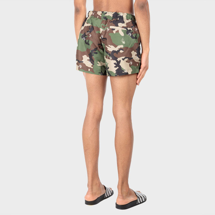 Off-White SS21 Casual Camouflage Printing Shorts Version Green OMFA003S21FAB0065600