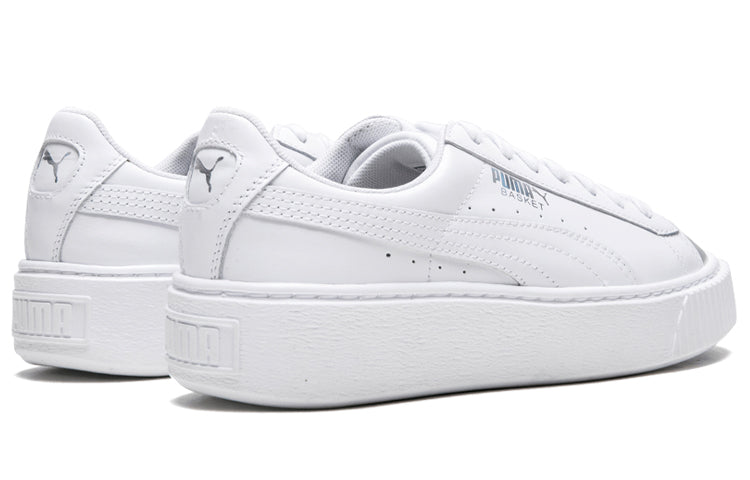 (WMNS) PUMA Suede Platform White/Silver 364525-01