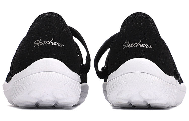 (WMNS) Skechers Sport Active Strappy Slip-on Shoes 'Black' 23258-BKW