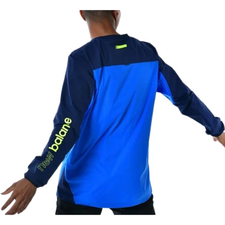 New Balance Black Out Collection Stretch Woven Wind Top Asia Sizing 'Serene Blue' AMT25209-SBU
