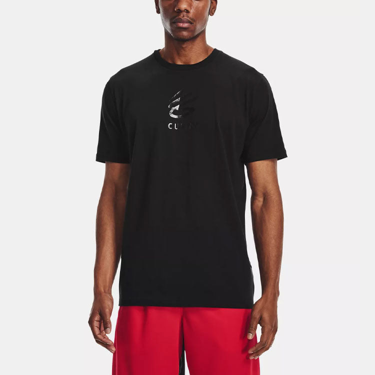 Men's Under Armour Curry Casual Round Neck Cotton Short Sleeve Black 1362819-001