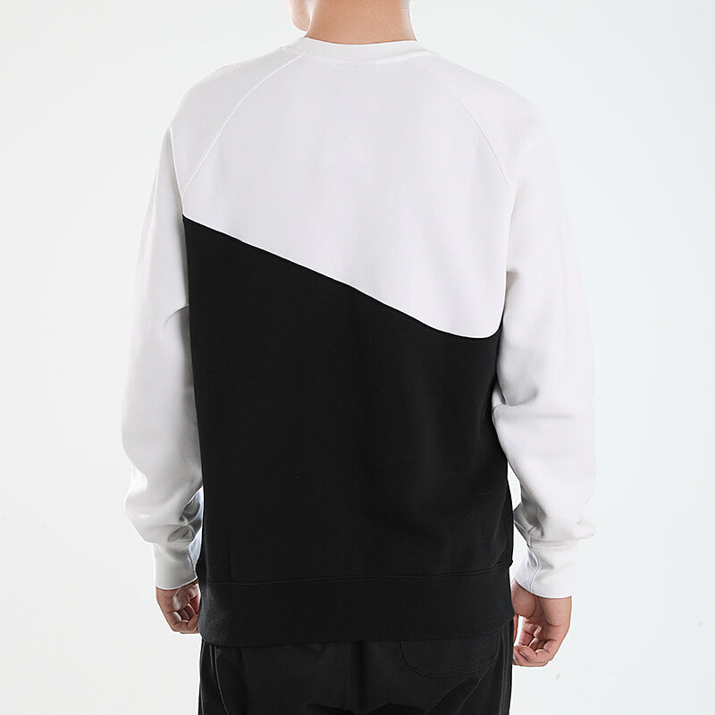 Nike Sportswear Swoosh Casual Round Neck Pullover Sports Black White  CZ4922-010