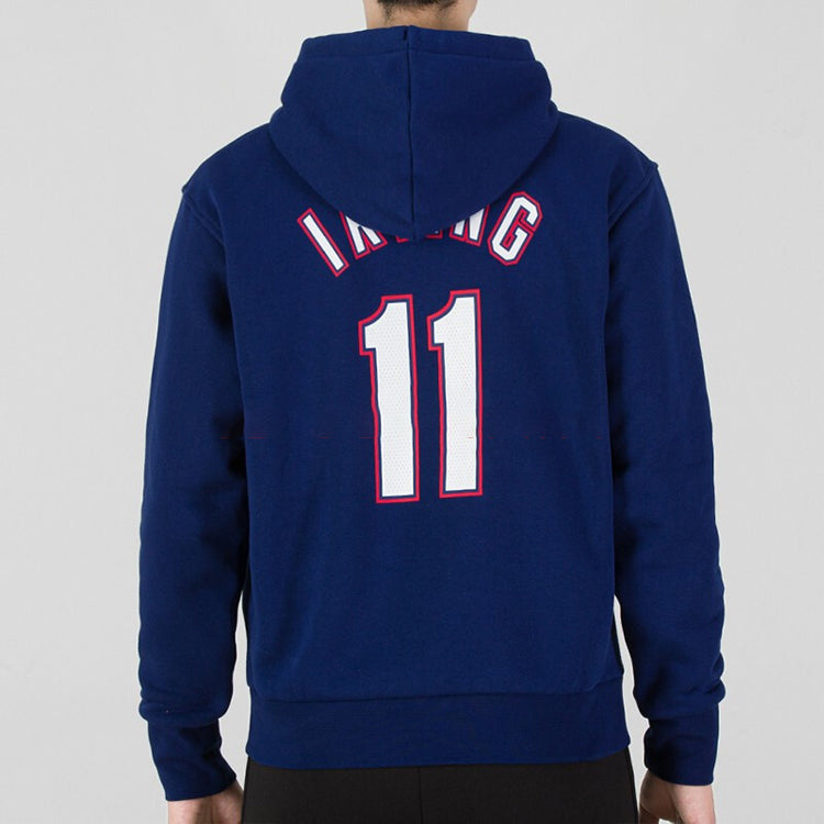 Men's Nike Alphabet Numeric Printing Drawstring Hooded Long Sleeves Blue DB2255-493