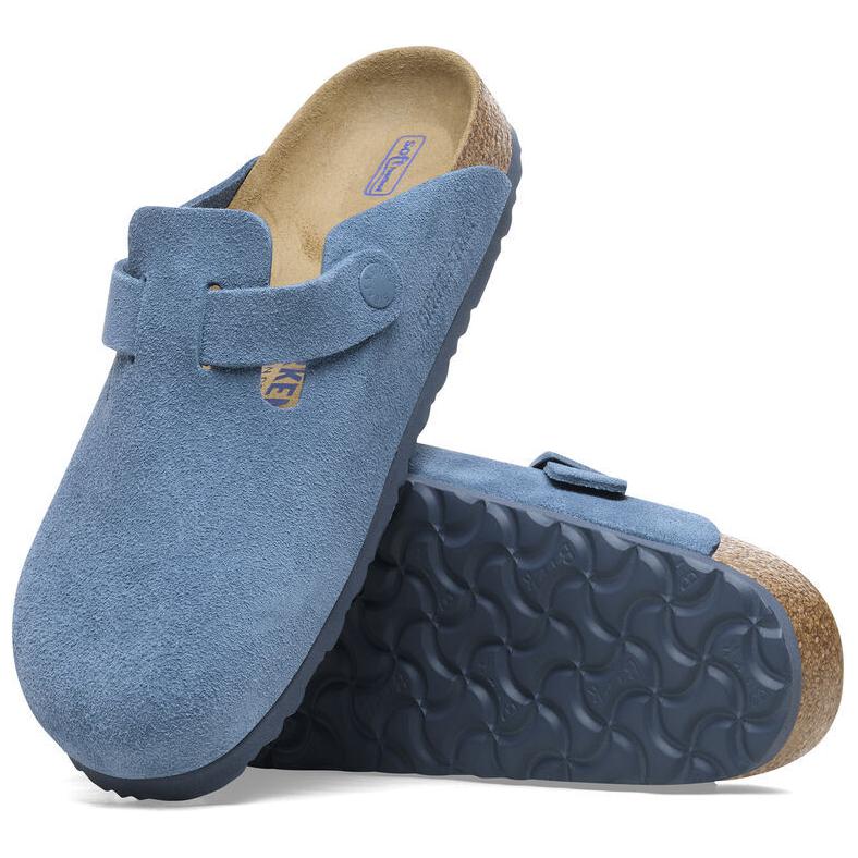 Birkenstock Boston Soft Footbed Suede Leather Narrow Fit Shoes 'Elemental Blue' 1027711
