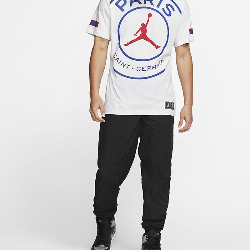 Air Jordan Paris Saint-Germain Logo Tee Printing Short Sleeve US Edition White BQ8384-100
