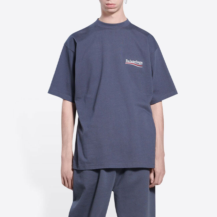 Balenciaga Political Campaign T-Shirt Medium Fit 'Dark Grey White' 620967TKVJ11366