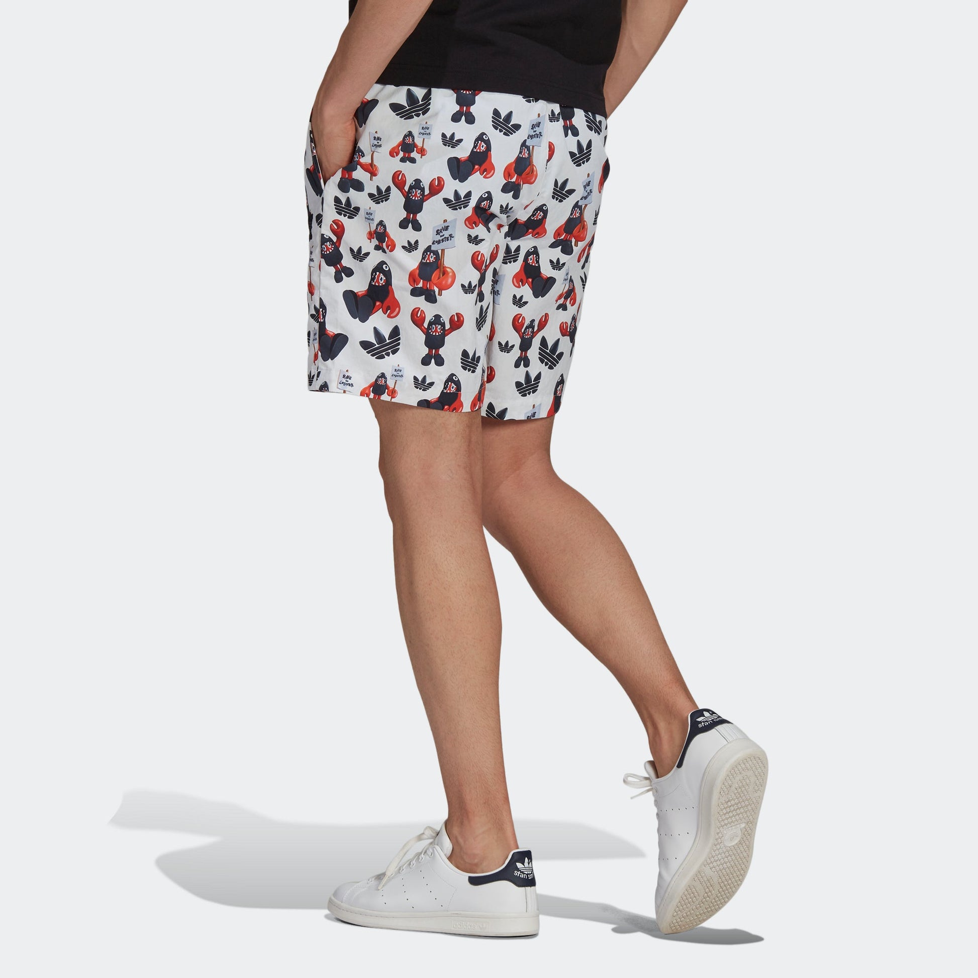 adidas originals Artist Shorts Dragon Printing Sports Breathable White HA4698