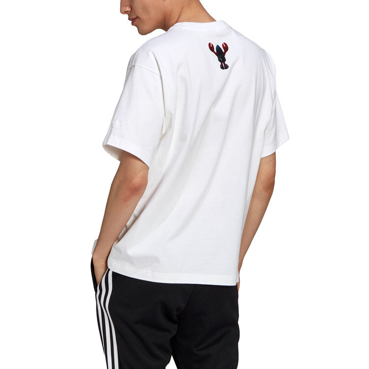 adidas originals Artist Tee Ss Dragon Pattern Pocket Short Sleeve White HA4688