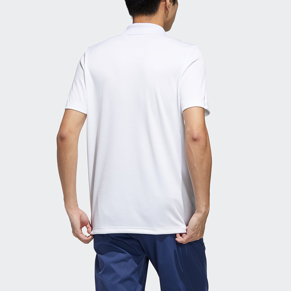 adidas MENS D2M Training Short Sleeve Polo Shirt White GL0484