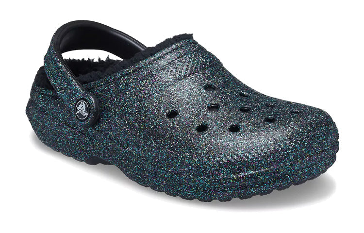 (WMNS) Crocs Classic Glitter Black Lined Clogs 'Starry Skies' 205842-9BD