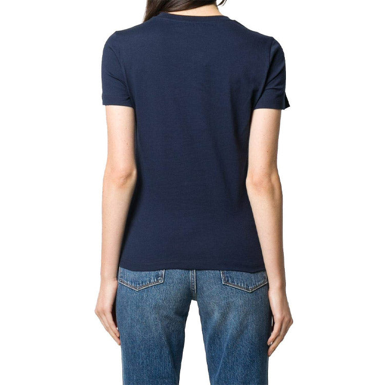 KENZO Alphabet Logo Pattern Round Neck Short Sleeve Navy Blue FA62TS8404SJ-76