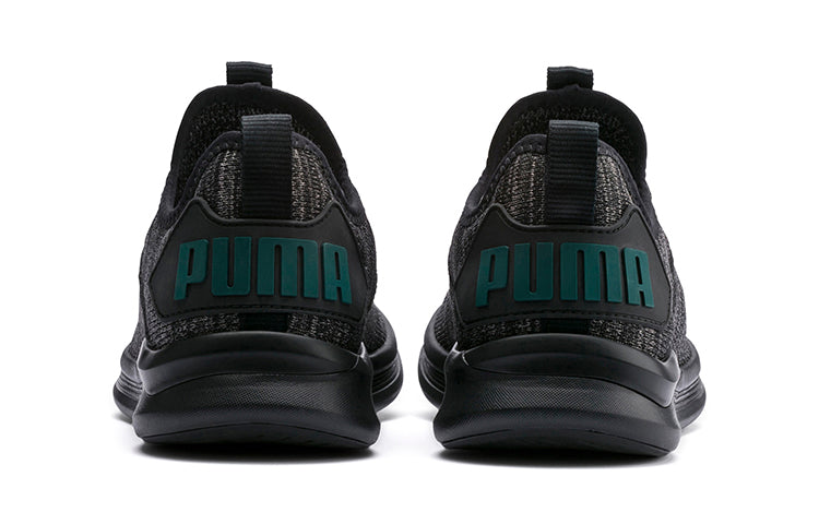 (PS) PUMA Ignite Flash Evoknit K Running Shoes Black/Green 191502-11