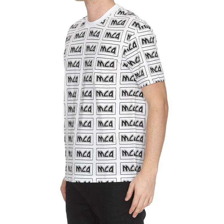 Men's Alexander McQueen Alphabet Logo Printing Casual Short Sleeve White 291571-RMT30-9000