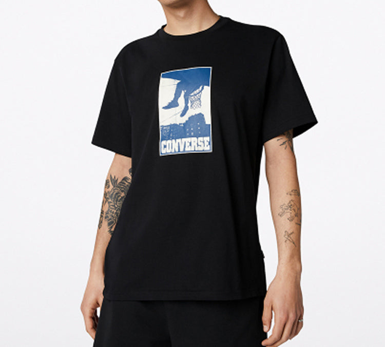 Men's Converse All Star Printing Sports Short Sleeve Black 10019895-001