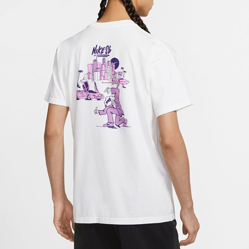 Men's Nike City Cartoon Printing Round Neck Short Sleeve White T-Shirt DJ3841-100