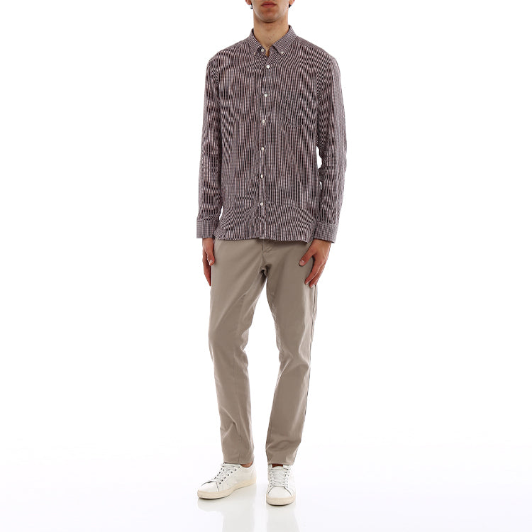 Men's Burberry Plaid Full Print Long Sleeves Shirt Pink Red 40700191
