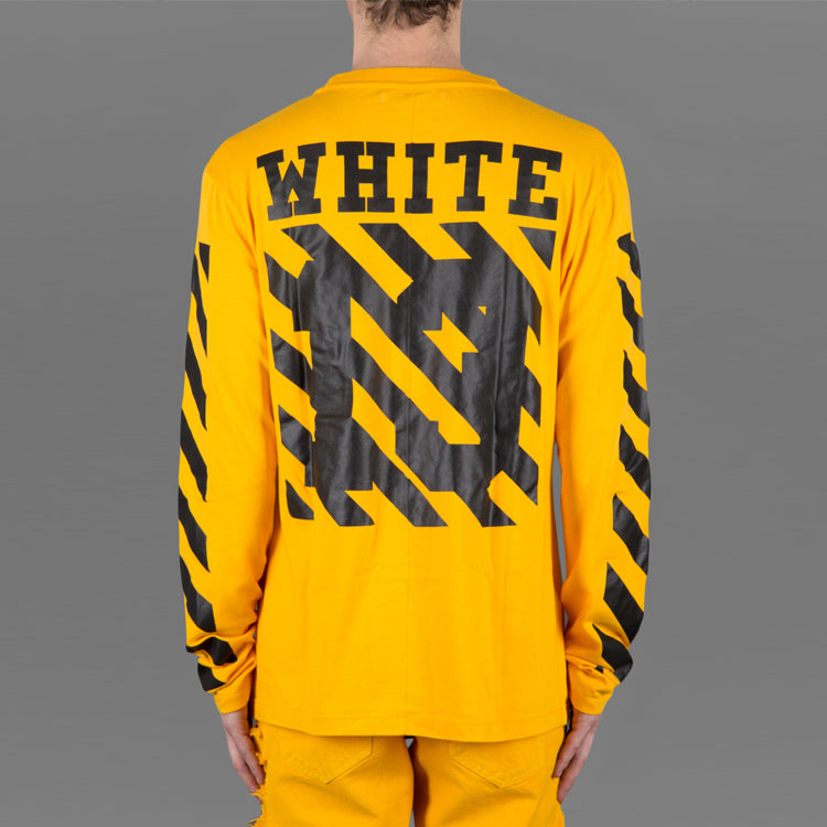 Off-White C/O VIRGIL OW 13 Alphabet Stripe Long Sleeves Unisex Yellow AU2001-03-04