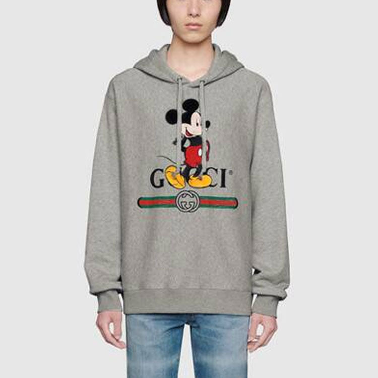 Guccl x Disney Mickey Mouse Printed Loose For Men Grey 604218-XJB68-1093