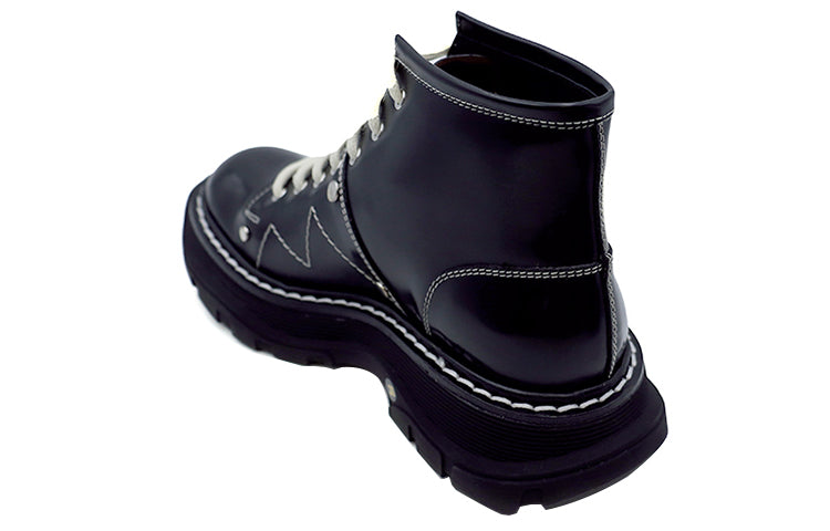 (WMNS) Alexander McQueen Tread Slick Boot 'Black Silver' 595469WHZ811090