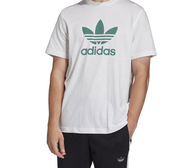 adidas originals Trefoil Alphabet Logo Round Neck Short Sleeve White FM3789