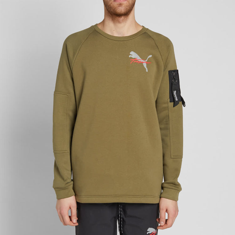PUMA x Trapster Crew Harness Sweatshirt Jumper Khaki 572581-02