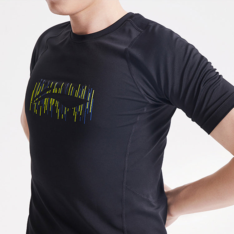 Li-Ning Printing Training Short Sleeve 'Black' AUDQ049-1