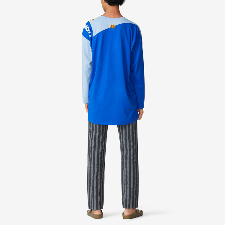 Men's KENZO x Kansaiyamamoto SS21 Crossover Logo Printing Long Sleeves Blue FB55TS1634SJ-65