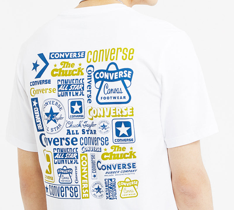 Men's Converse Logo Printing Casual Short Sleeve White 10018868-A01