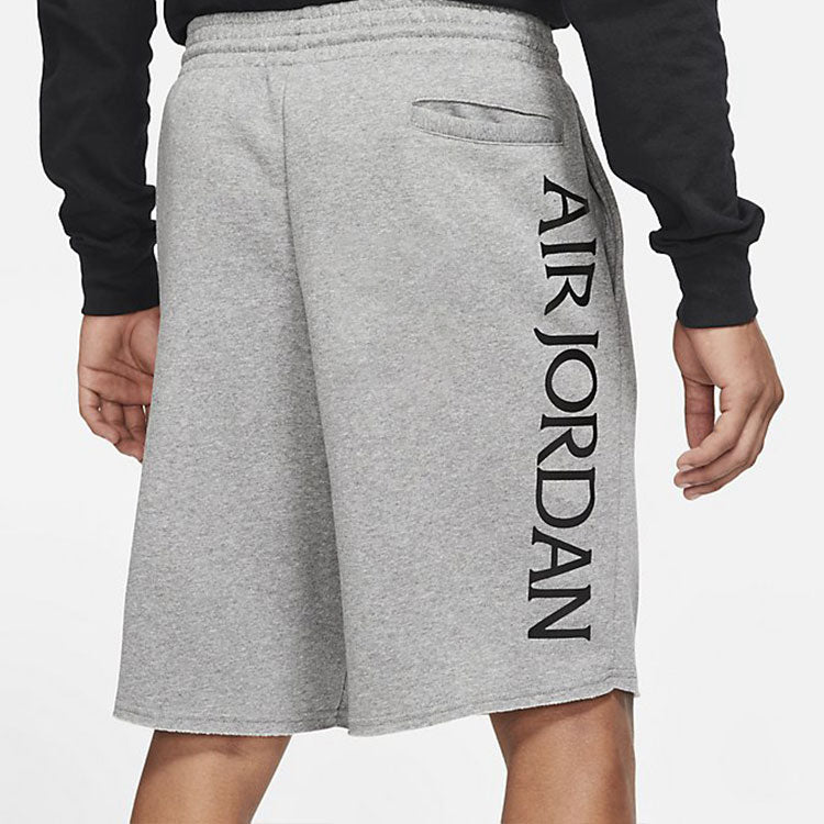 Air Jordan Jumpman Logo Printing Knit Basketball Sports Shorts Gray DH9509-091