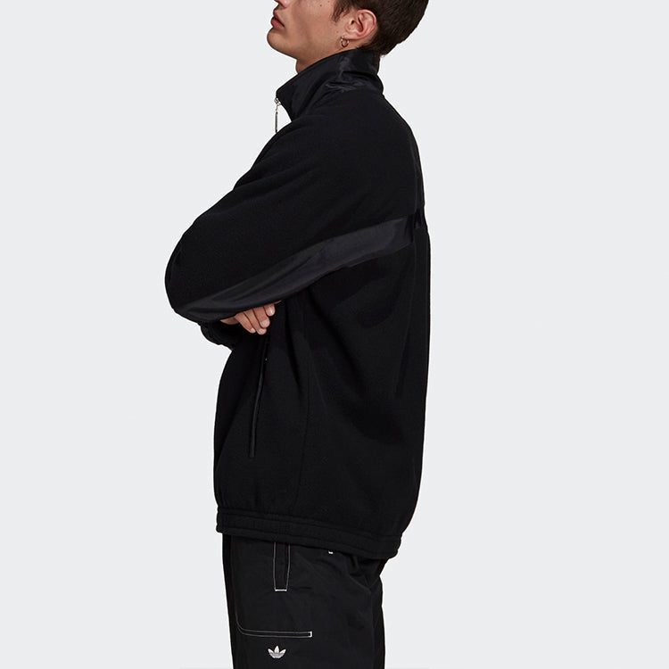 adidas originals Colorblock Stand Collar Casual Sports Jacket Black GD9428