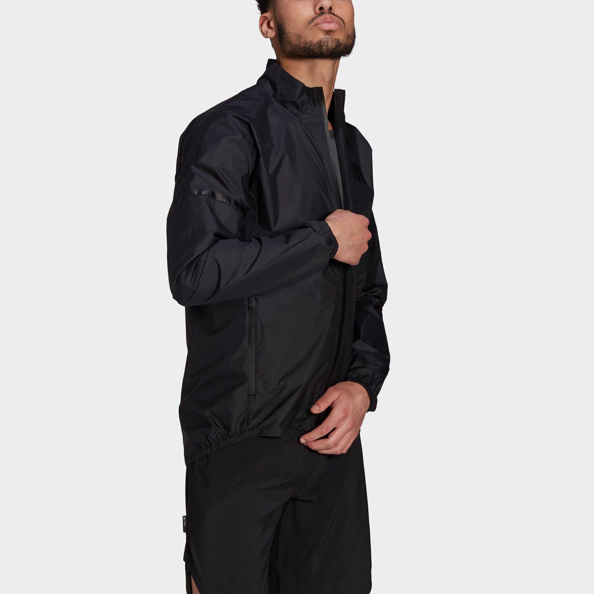 adidas M Jacket Parley Outdoor Sports Windproof Stand Collar Black H31074