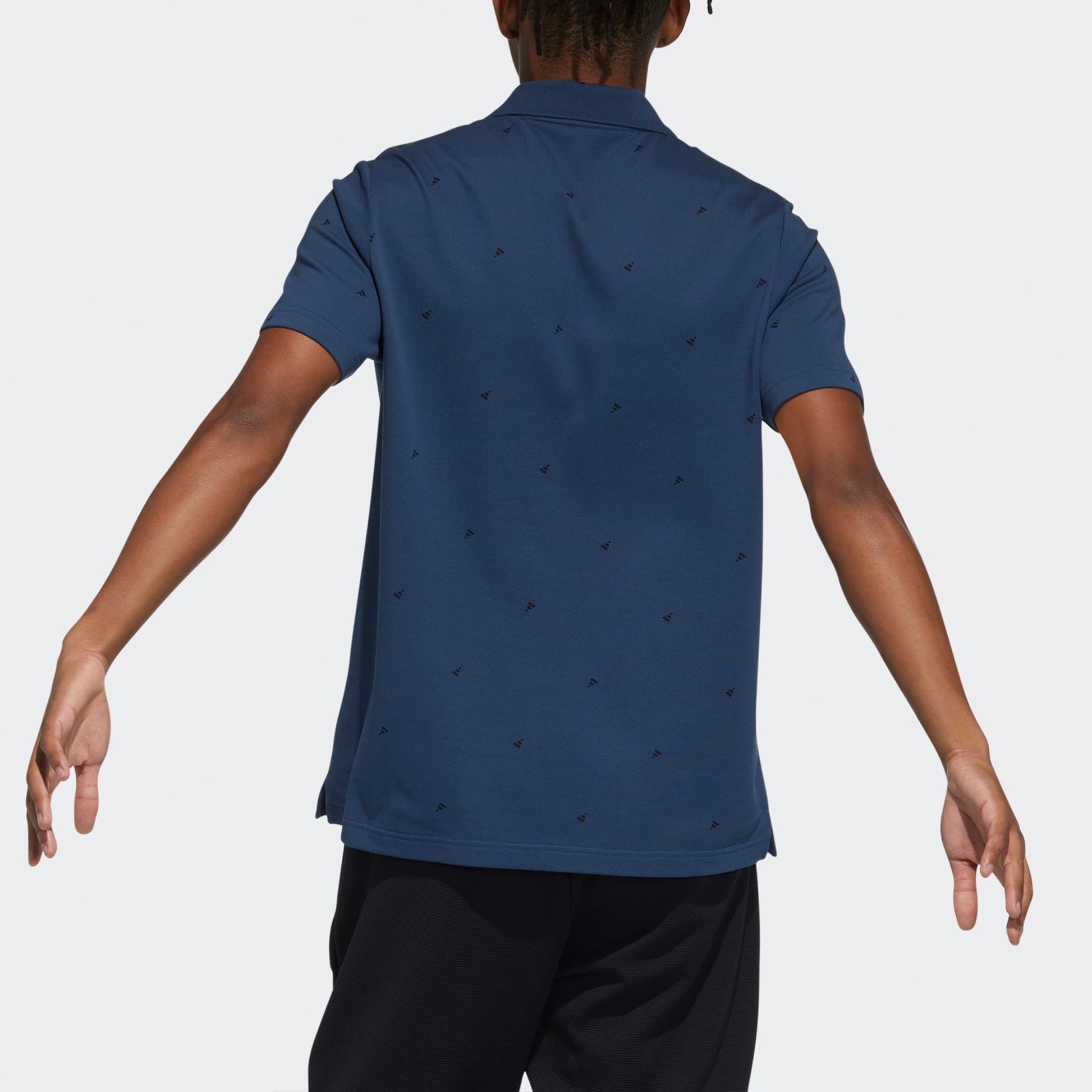 adidas Fi Polo Aop Sports Running Short Sleeve Polo Shirt Navy Blue GP0996